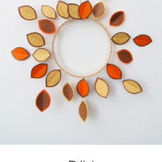 Paper, embroidery hoop, and wire fall wreath