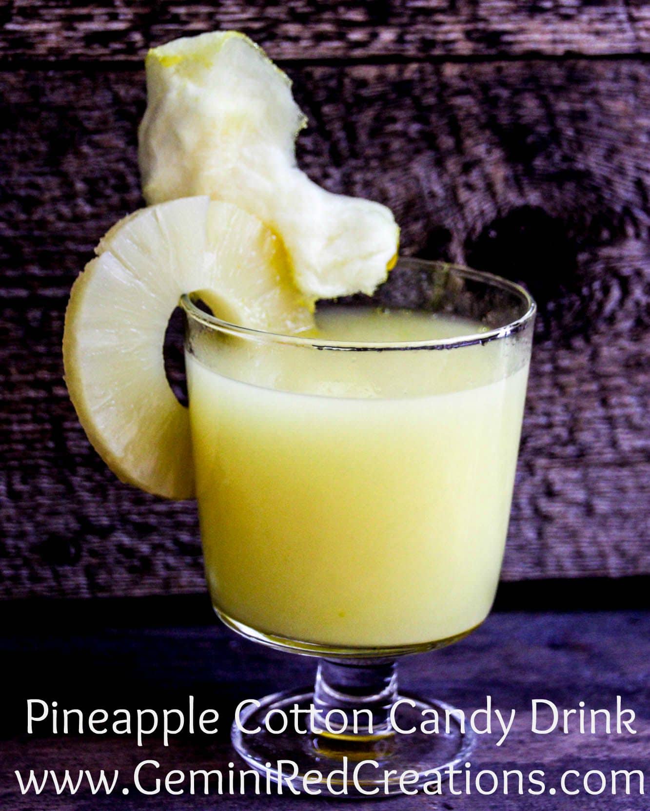 Pineapple cotton candy drink