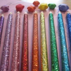 Rainbow glitter pencils