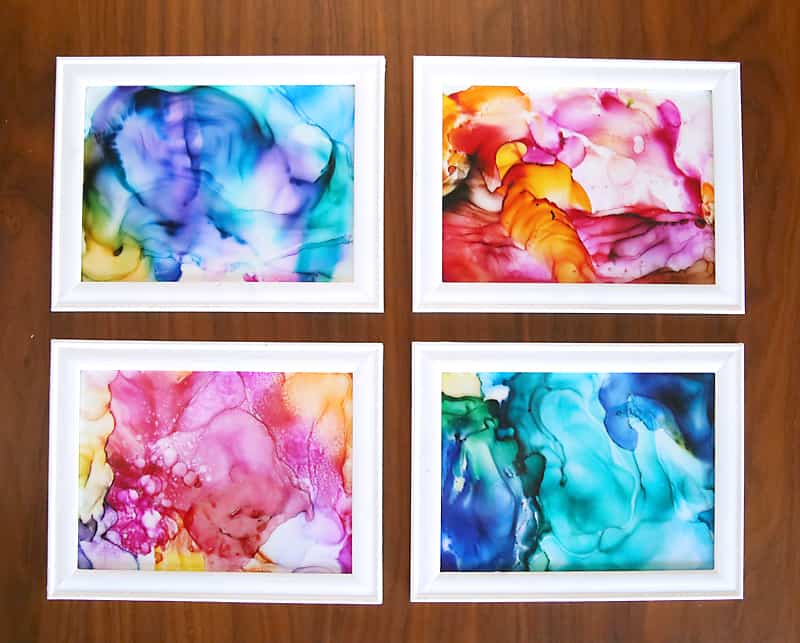 Stunning fired alcohol ink wall art