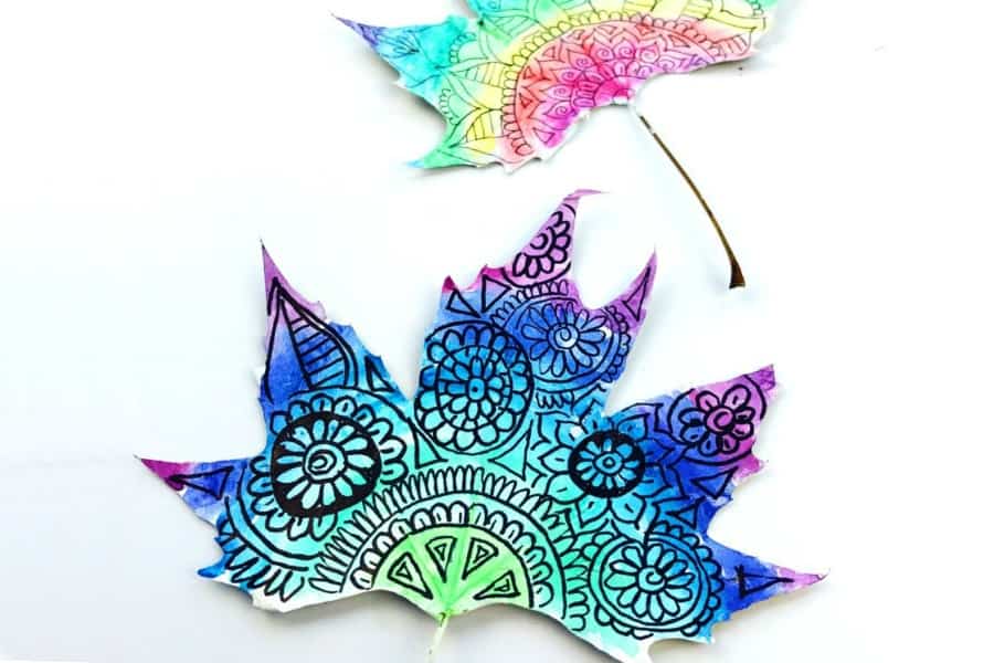 Watercolour leaf art