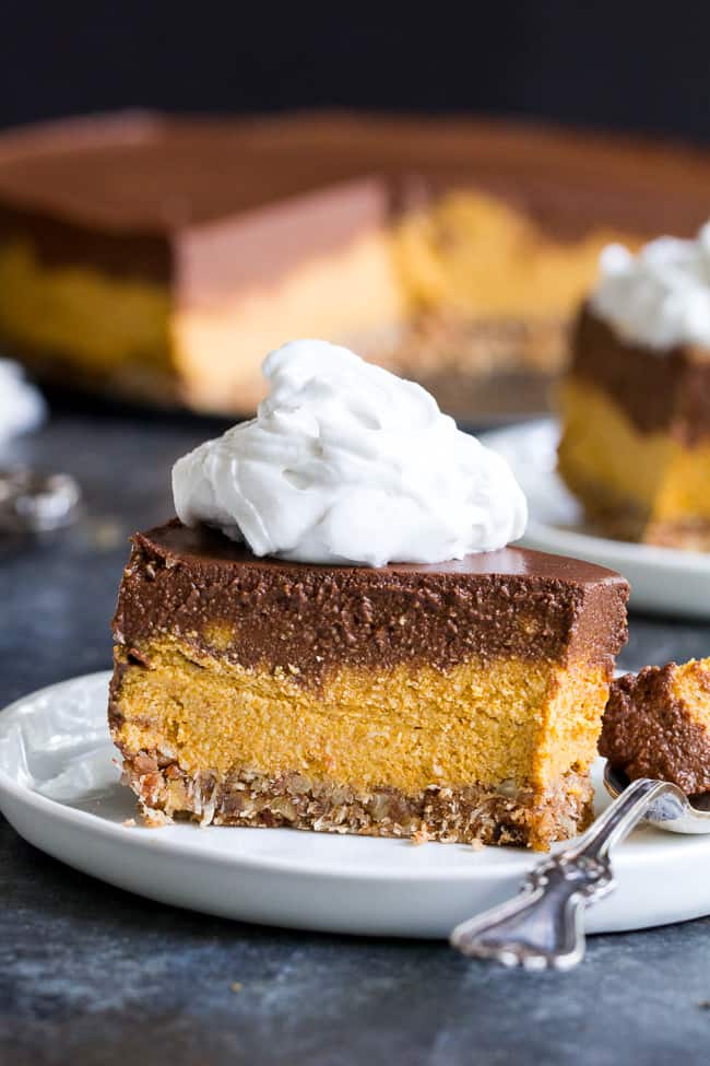 Pumpkin chocolate cheesecake