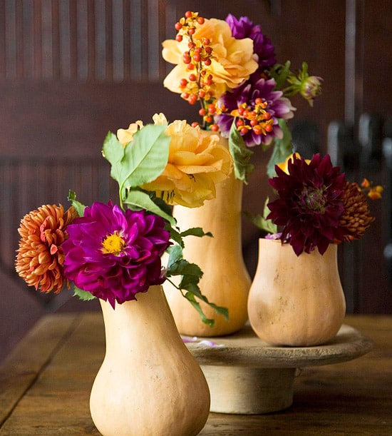 Gourd Vases - DIY Thanksgiving Centerpieces