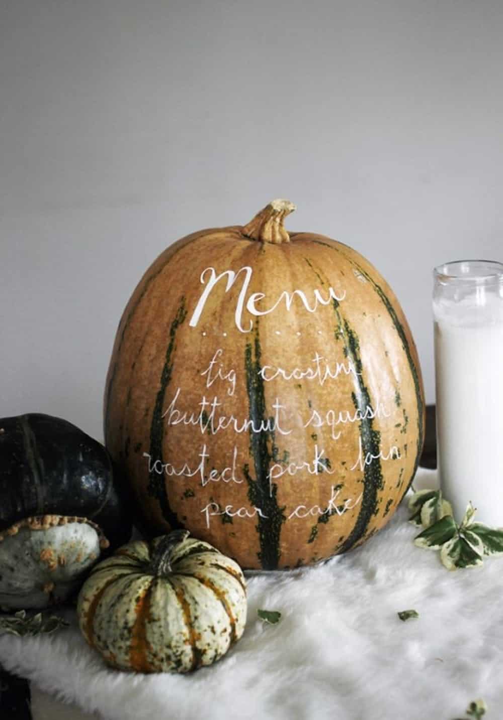 Menu Pumpkin - Thanksgiving Table Decor