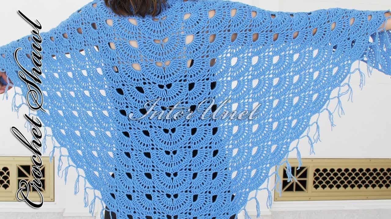 Beautiful lacy crochet shawl