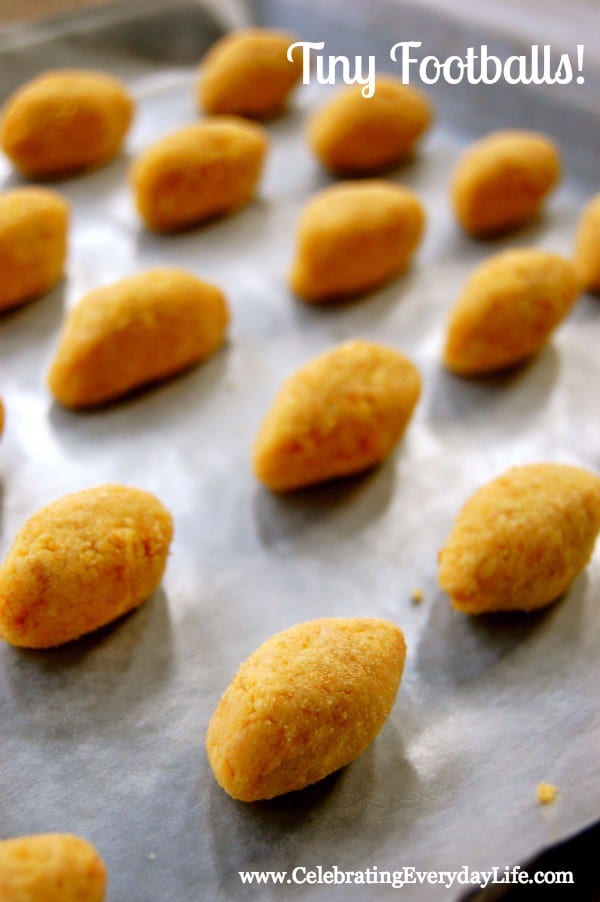 Bite sized cake footballs