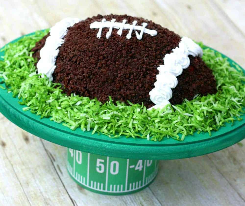 Football cake and field theme stand