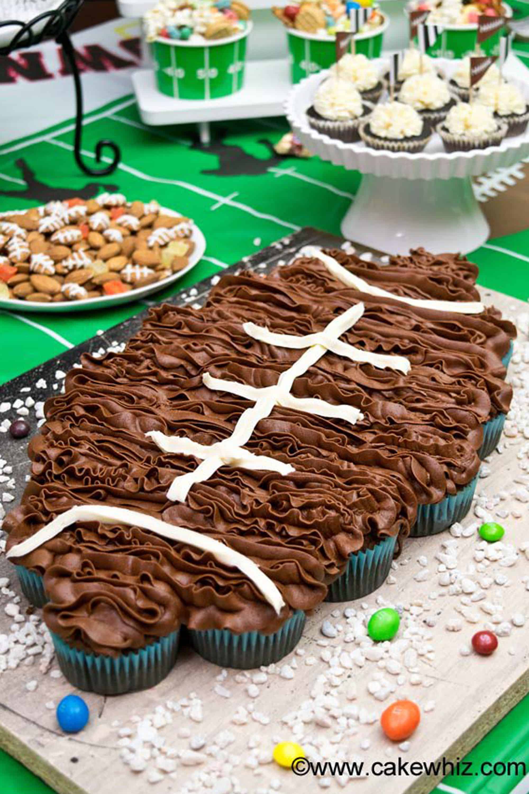 Football cupcake cake
