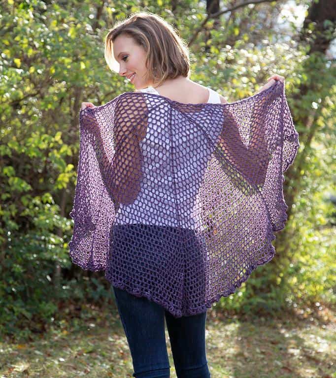 Refracted lace shawl