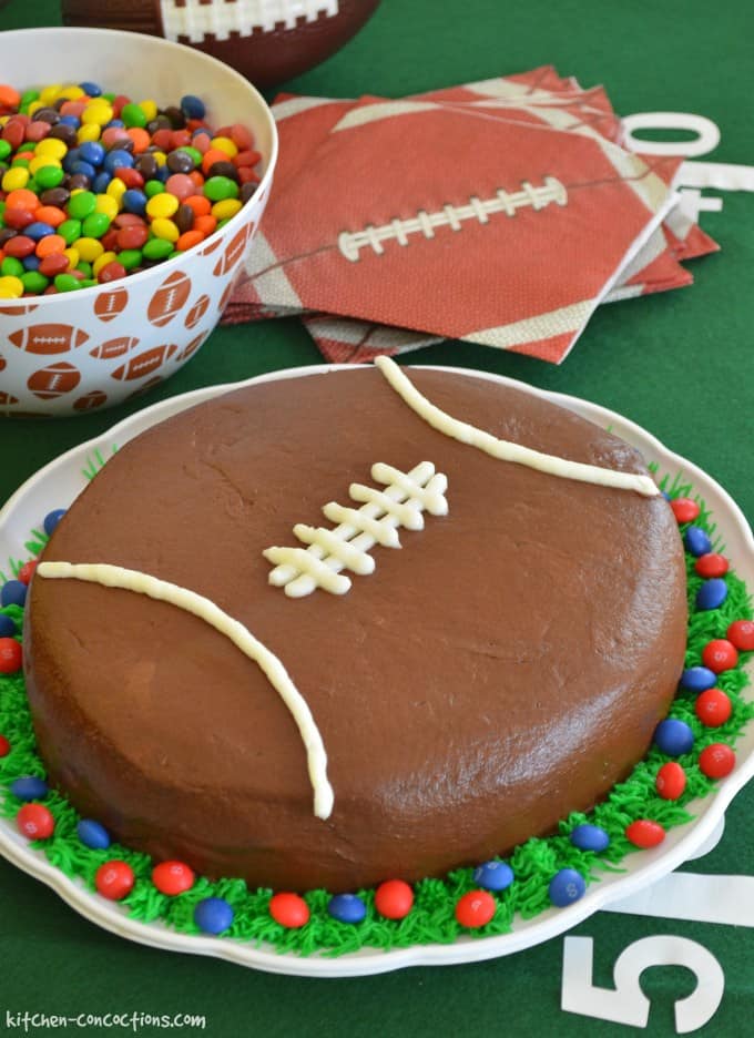 Rounded football cake