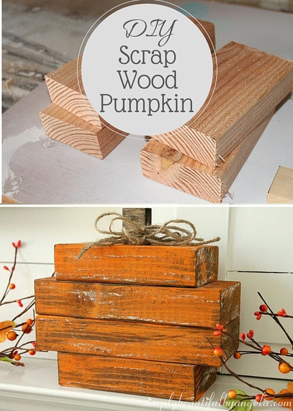 Scrap wood pumpkin thanksgiving centerpiece ideas