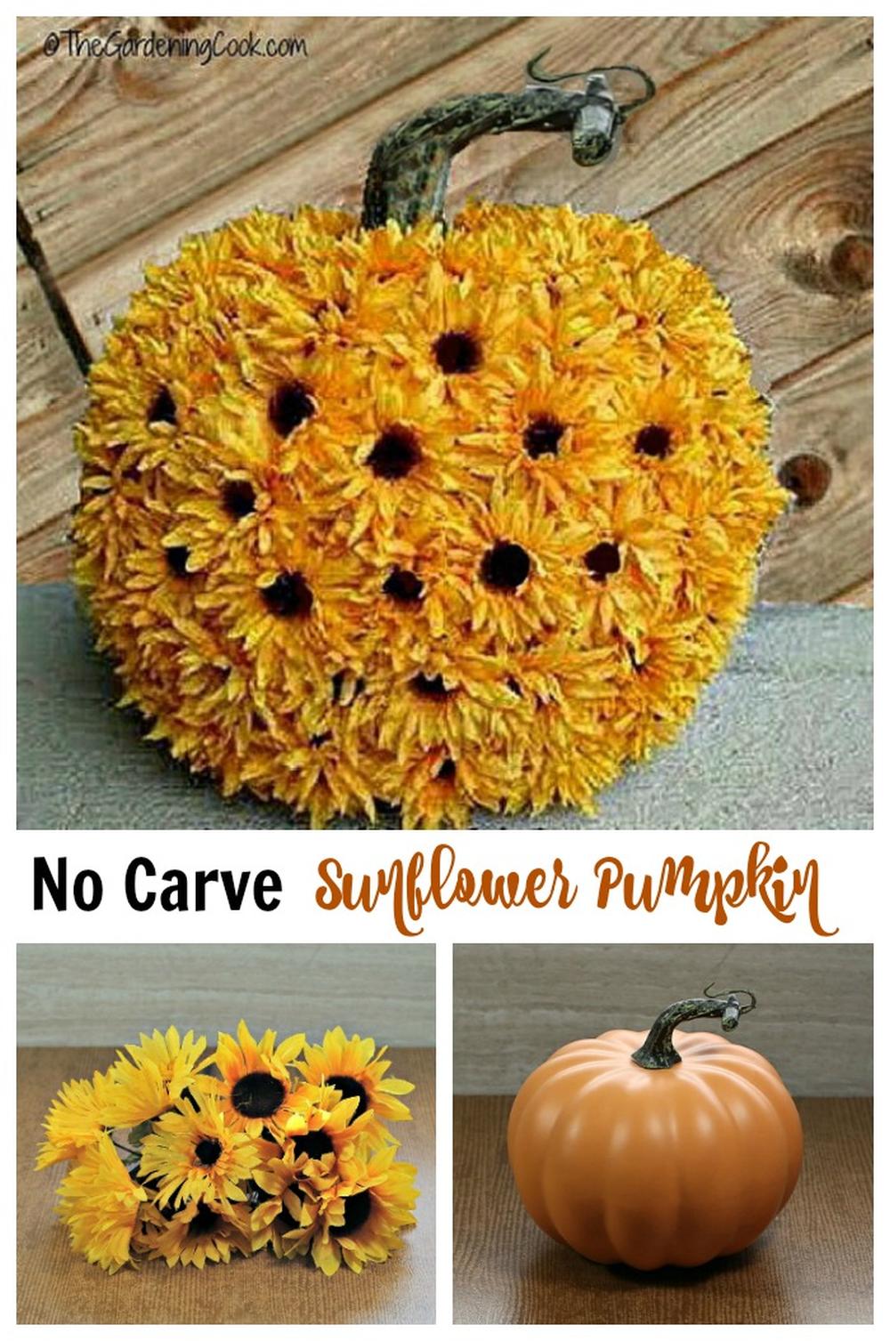Sunflower pumpkin diy thanksgiving centerpieces