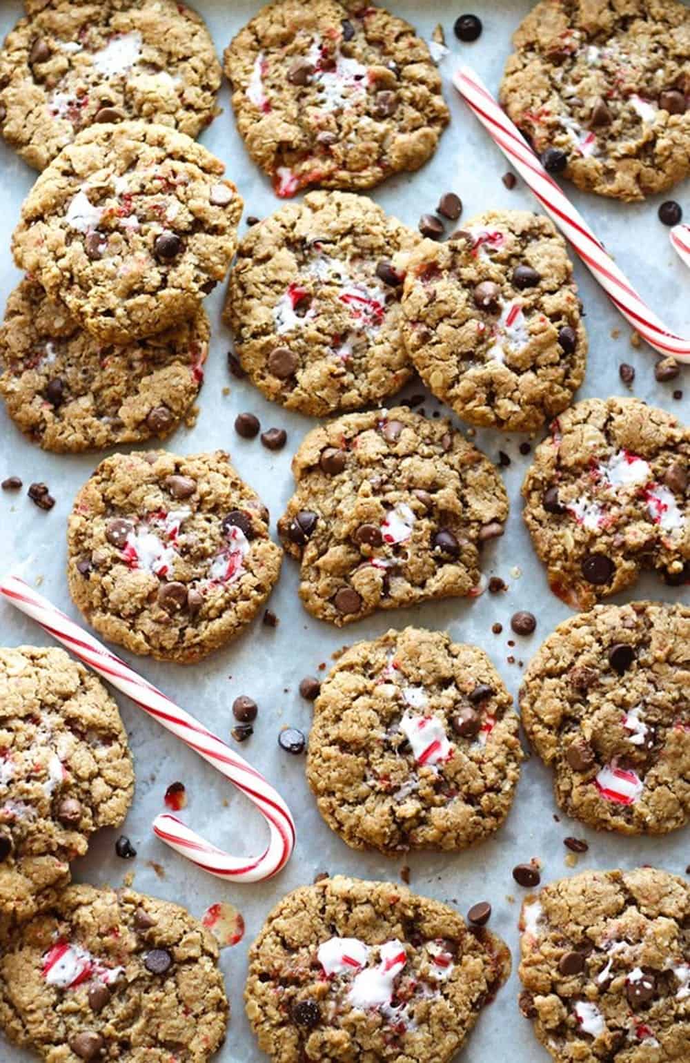 Candy cane monster cookies