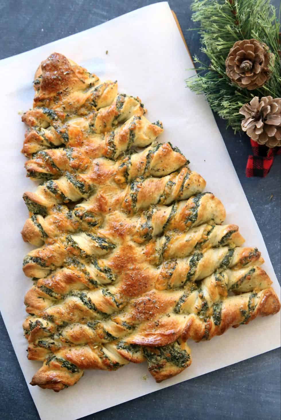 Spinach Dip Breadsticks - Christmas Tree Party Food