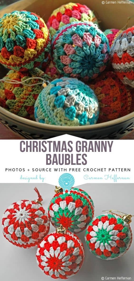 Diy christmas baubles crochet