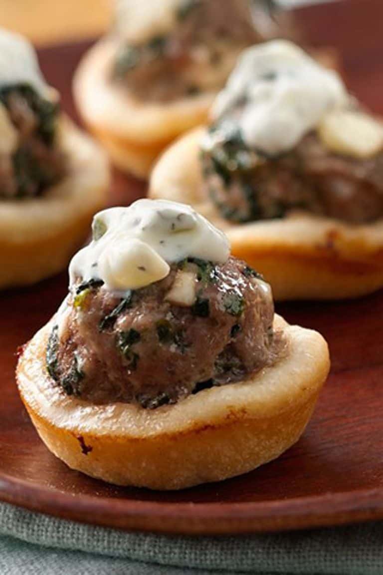 Greek style meatball bites