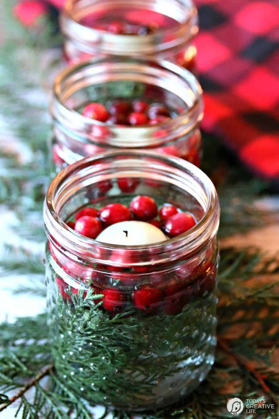 Cranberry Luminaries - Christmas Table Decoration