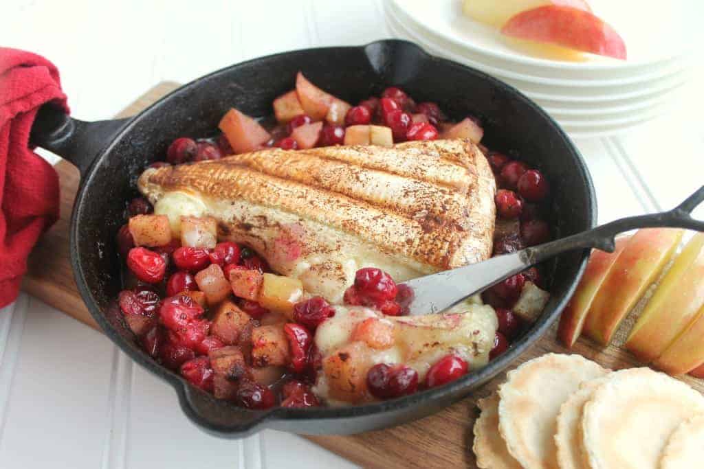 Cranberry and apple baked brie