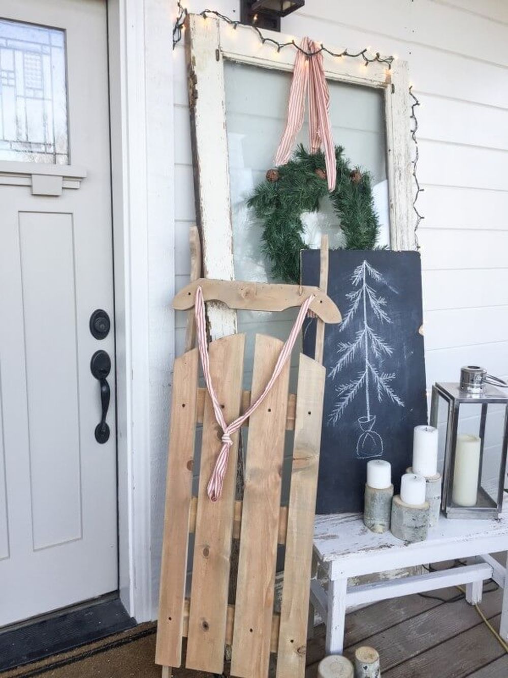 Diy vintage wooden sled christmas lawn decorations