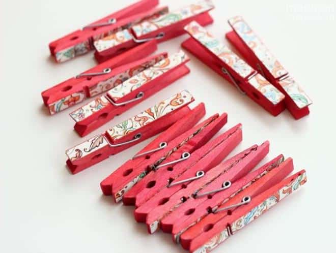 DIY Embellished Clothespins for Notes - DIY Teacher Christmas Gift