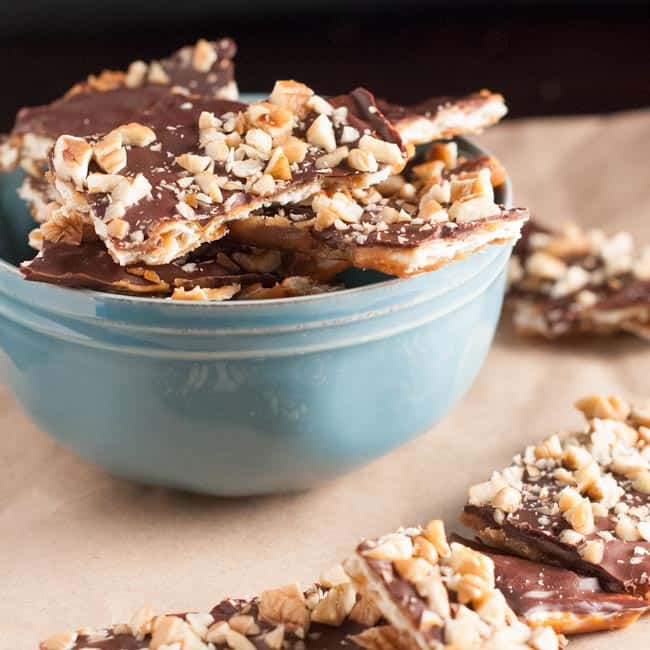 Dark chocolate pecan bark