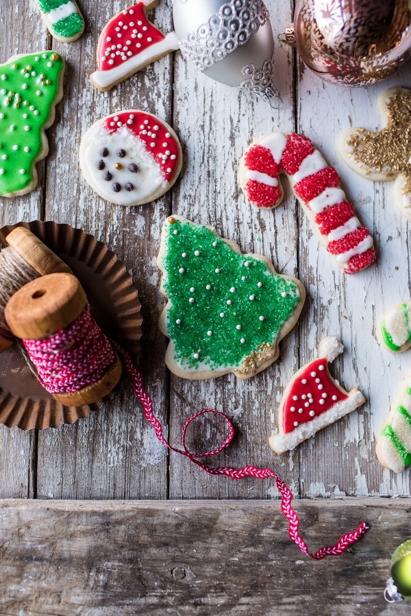 Eggnog Sugar Christmas Cookies with Easy Vanilla Icing