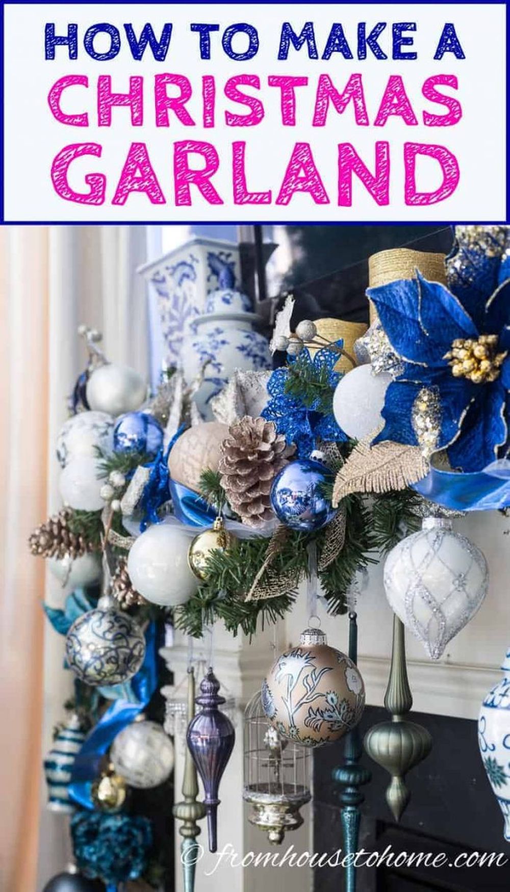 Garland blue christmas decorations 