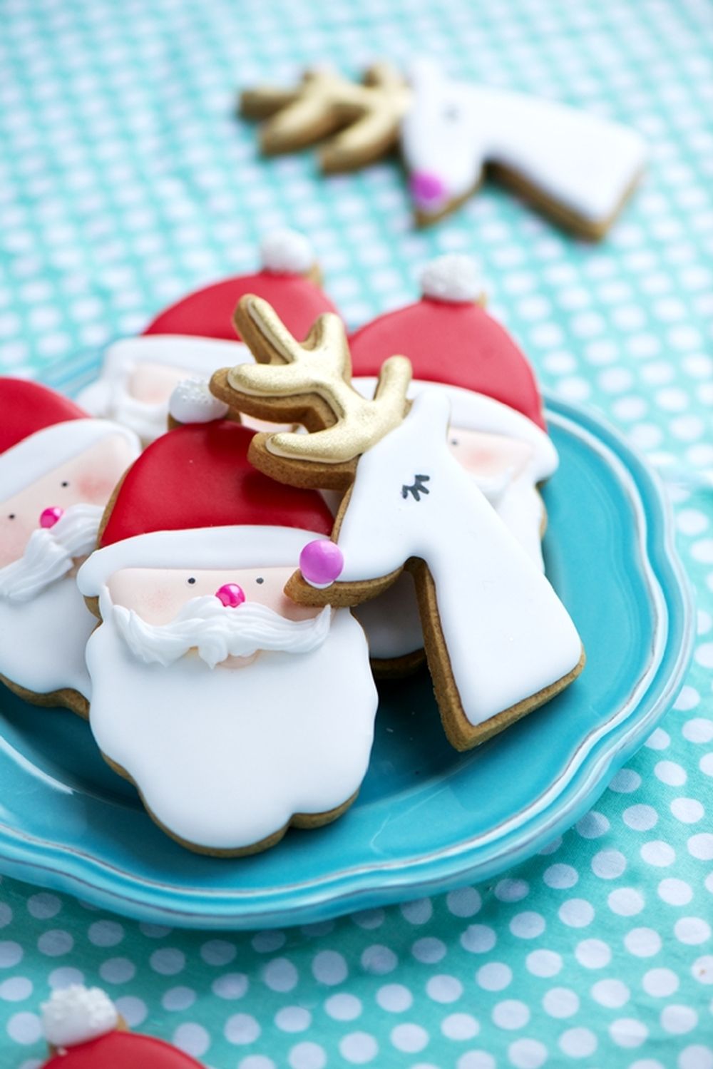 Gilded reindeer & santa ginger cookies christmas cookie ideas