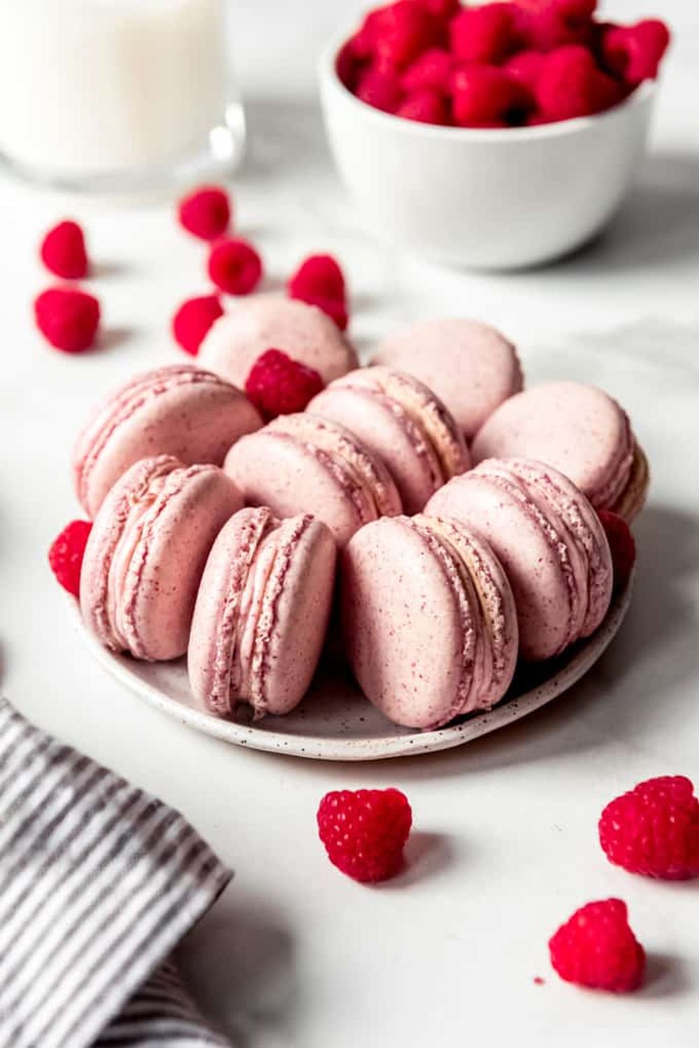 Holiday macarons raspberry pink macarons