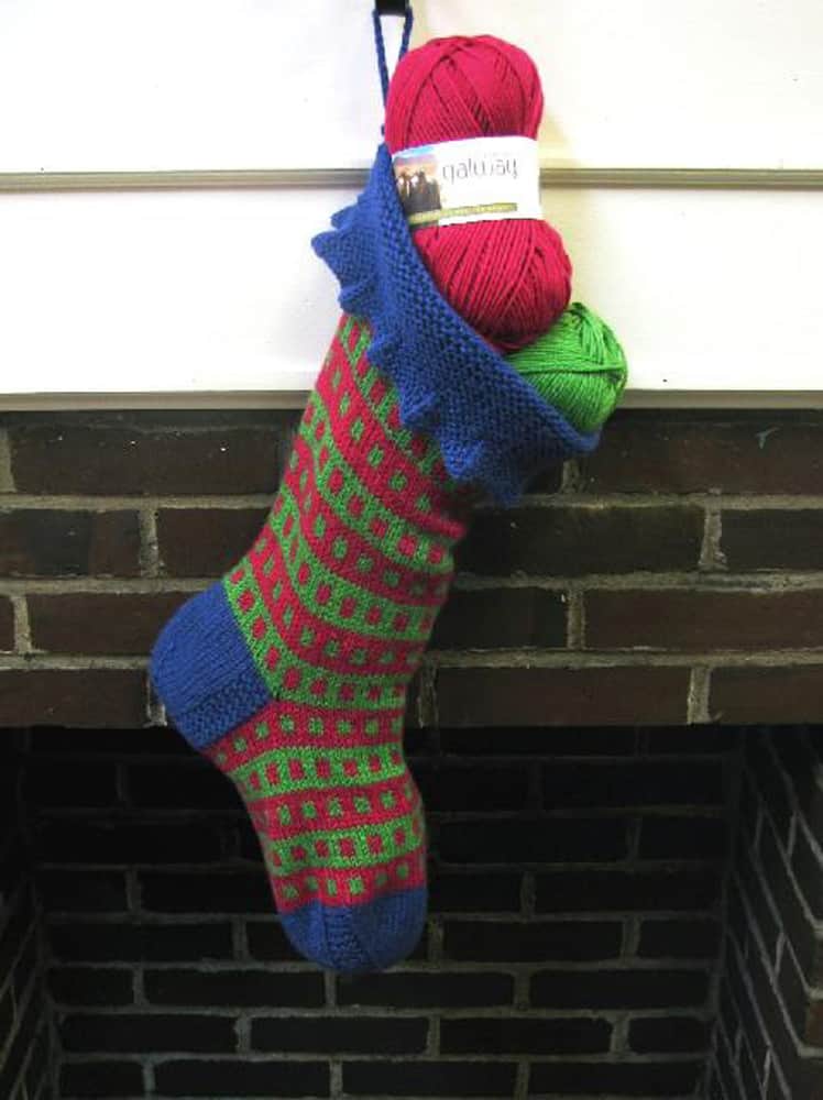 Knitted stocking with a frill
