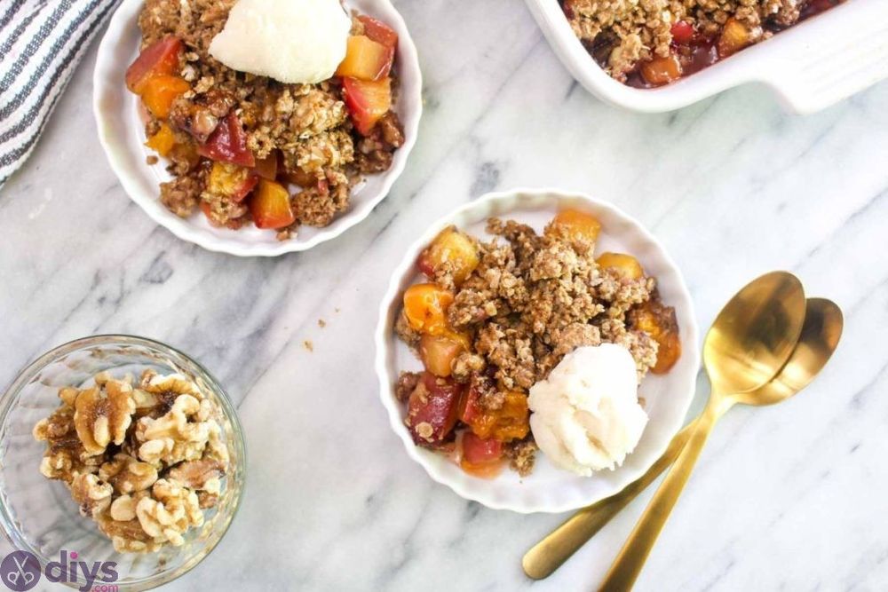 Lightened up crumble with peach and apricot easy christmas desserts 