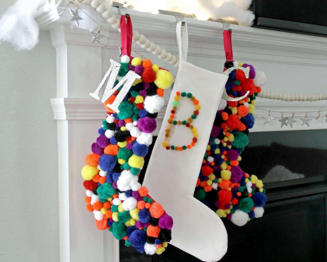 Pom Pom Christmas Stockings