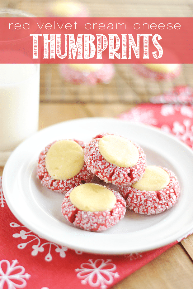 Red velvet cream cheese thumbprint cookies