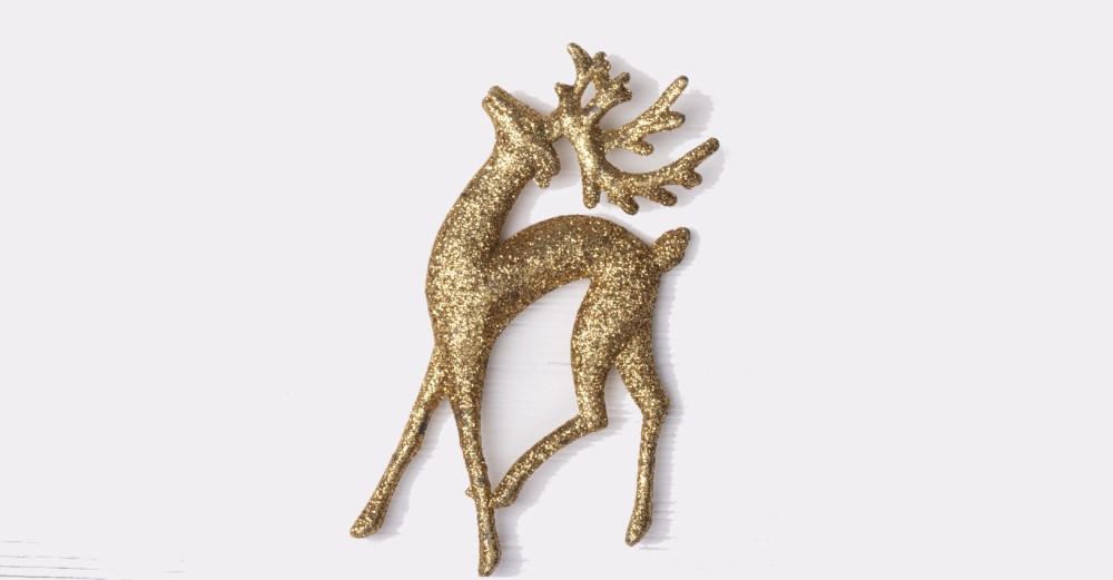 Rose gold chrismas decorations golden stag