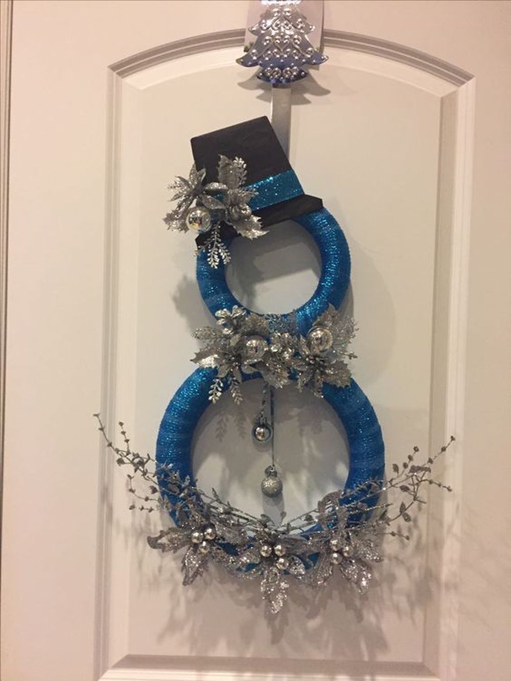 Snowman wreath blue outdoor christmas decorations