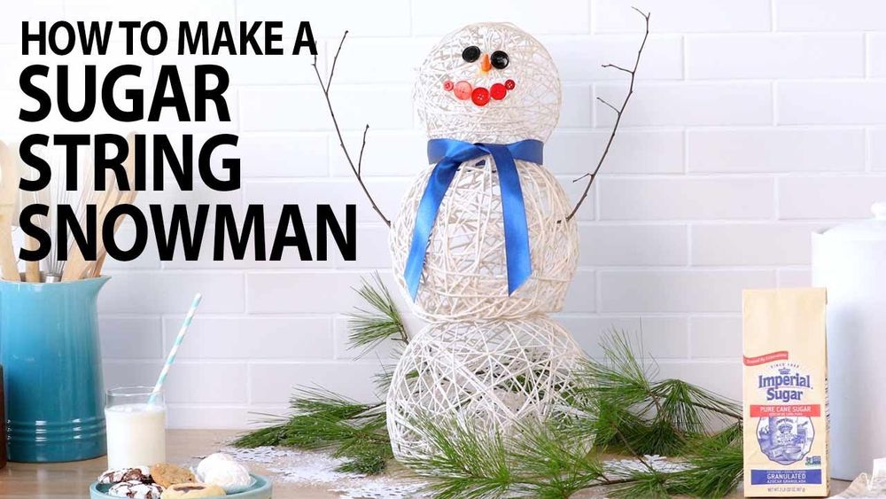 Sugar string snowman blue christmas decorations