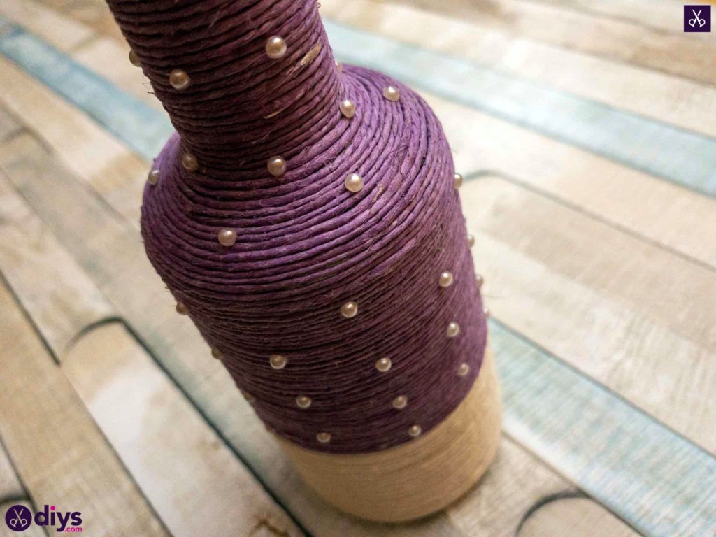 Twine wrapped bottles cheap and simple christmas table decorations 