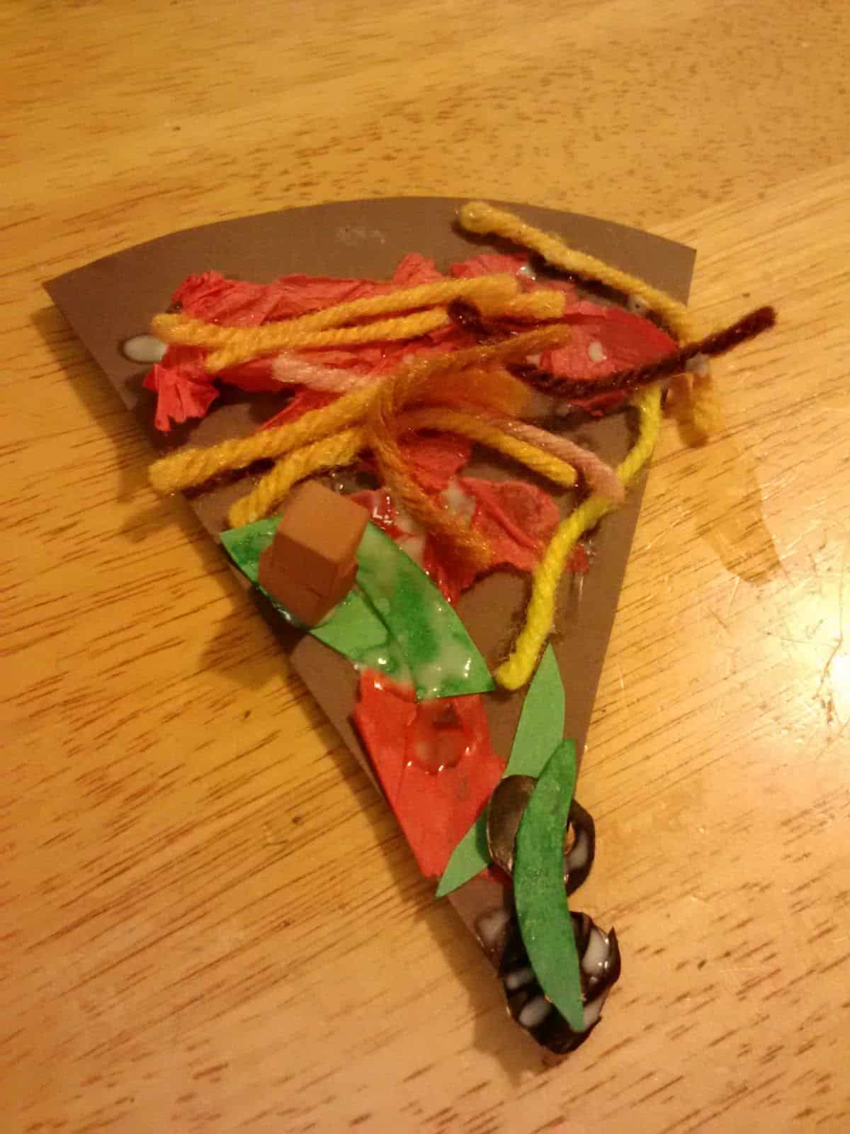 Yarn pizza party craft