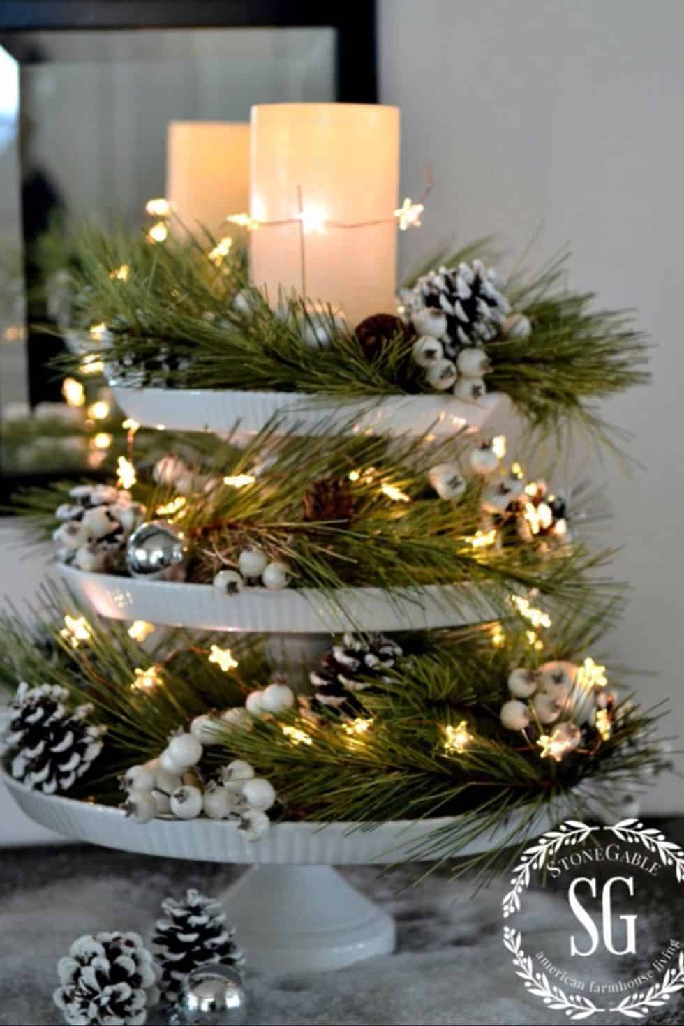 Garland Layered Stand - Christmas Decoration Ideas