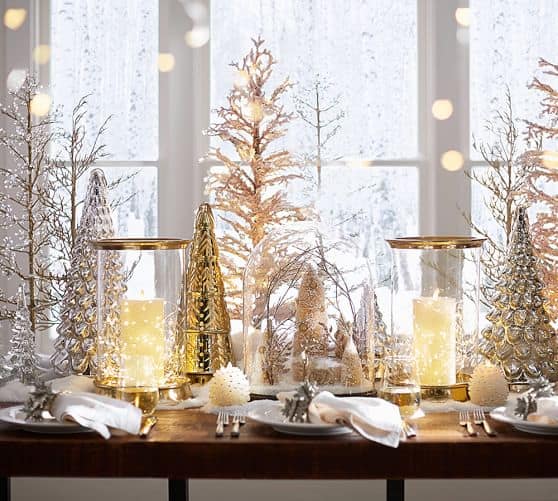 Champagne Trees - Gold Christmas Decorations