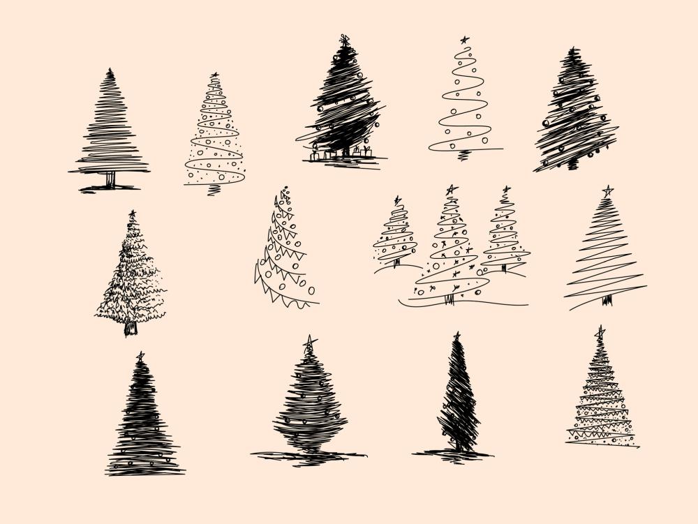 Christmasa tree drawing draw a christmas tree styles