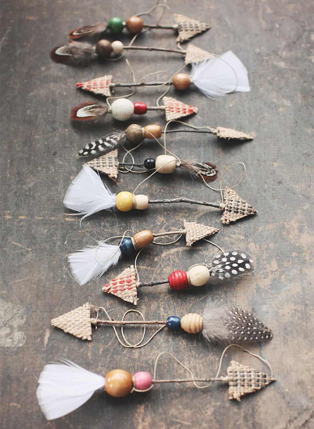 Rustic Christmas Ornaments - Twig Arrows