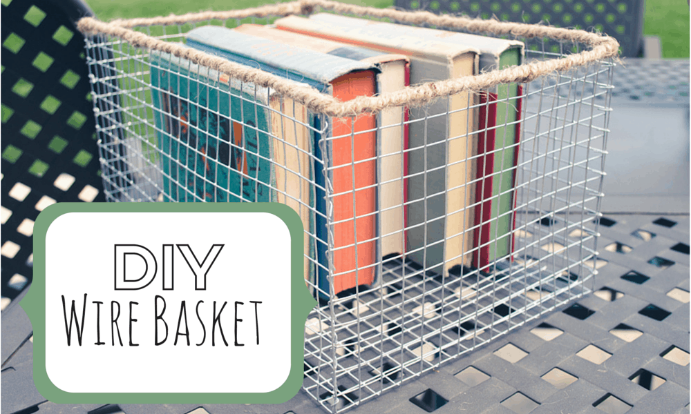 Diy wire basket with rustic twine