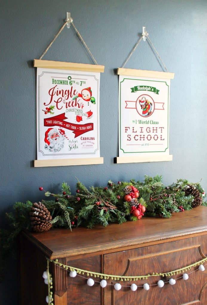 Vintage Scroll Printables - Christmas Wall Decor Ideas