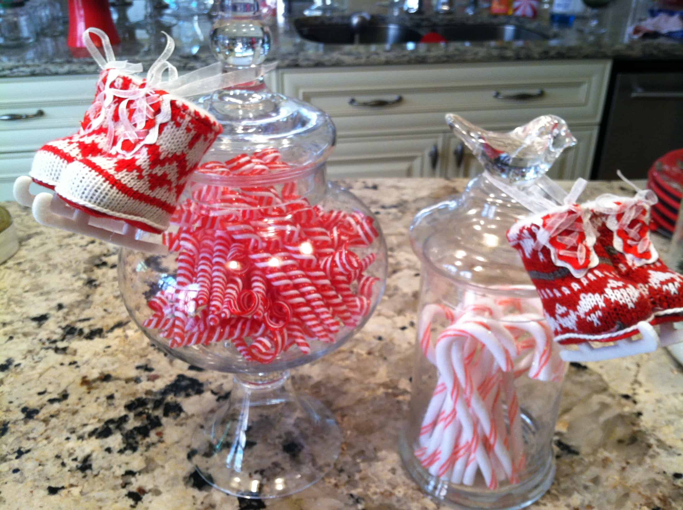 Peppermints in apothecary jars