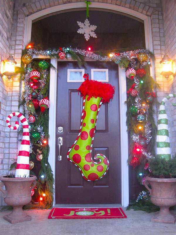 Whimsical Elves Christmas Porch Decorating Idea
