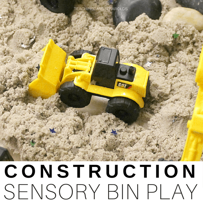 Construction themed sensory bin