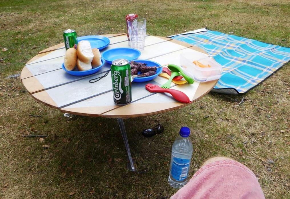 Fold up camping picnic table