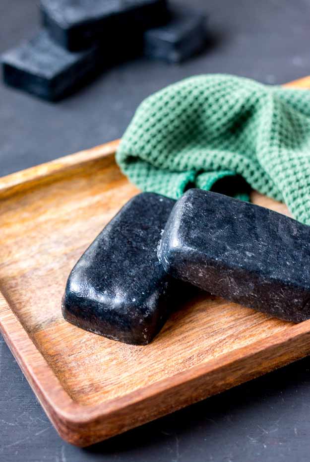 Homemade activated charcoal soap