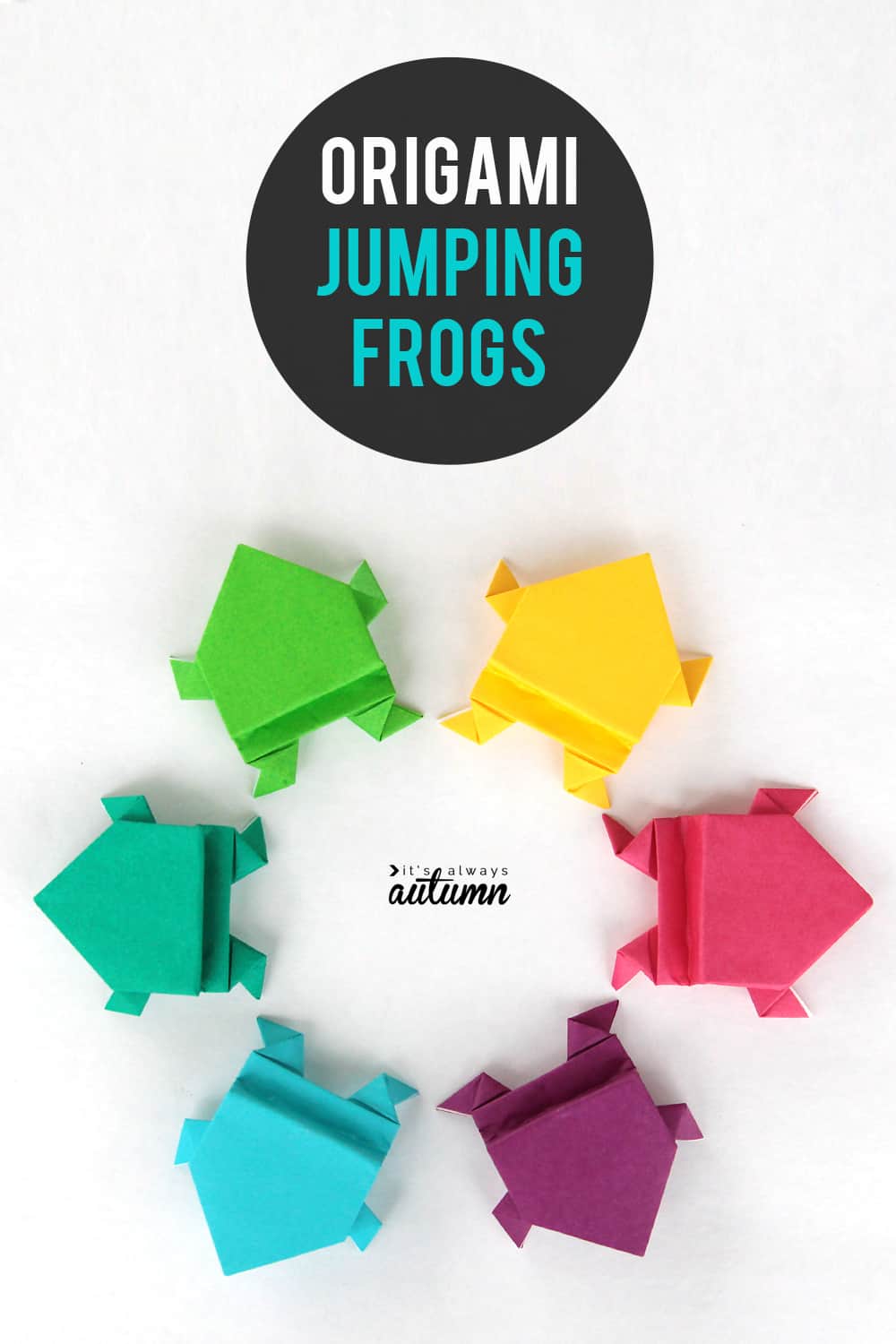 Origami jumping frogs